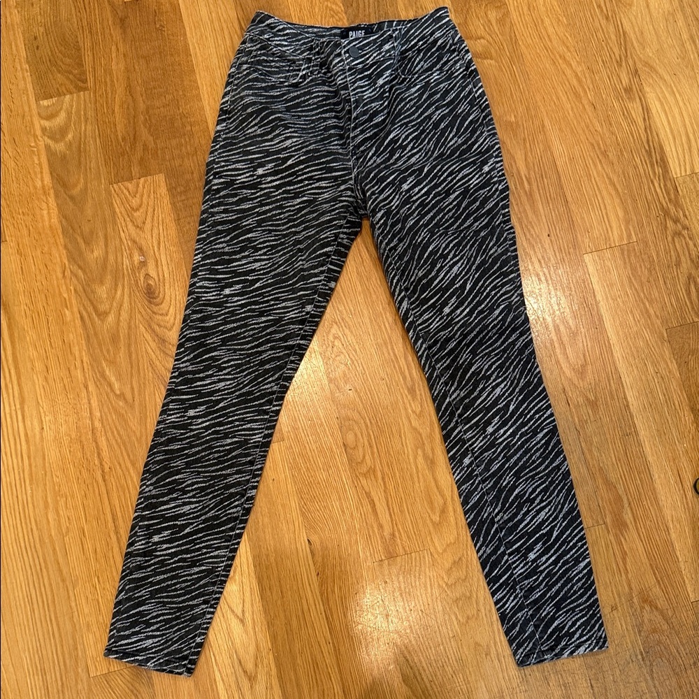 PAIGE Hoxton Zebra Print Skinny Jeans Sz 28